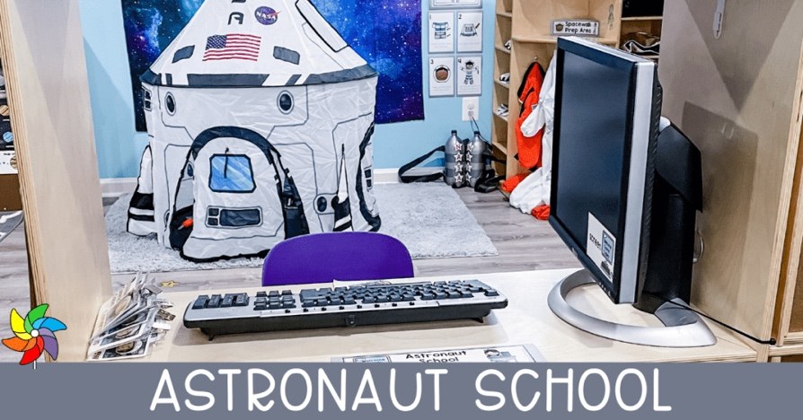Classroom set up as an “Astronaut School” for Space Camp week