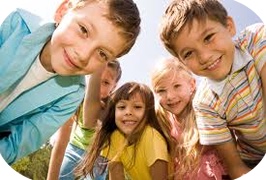 Group of smiling young children