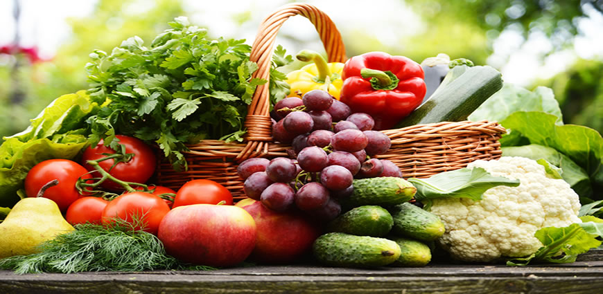 Basket of fresh vegetables