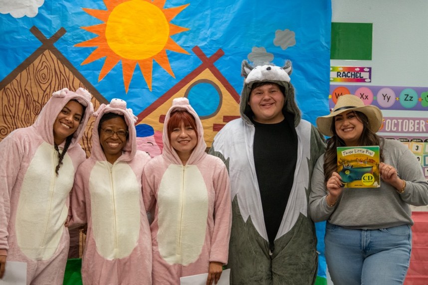 Saint Andrew’s teachers in costume for a children’s event